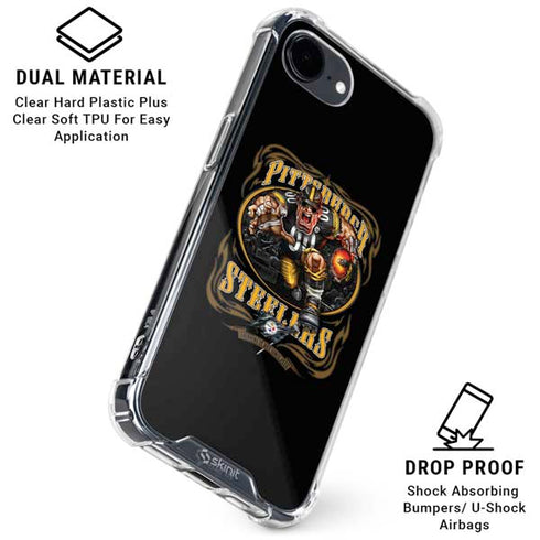 Liquid Blue NFL Pittsburgh Steelers Running Back iPhone 16e Clear Case
