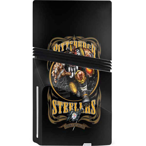 Liquid Blue NFL Pittsburgh Steelers Running Back PS5 Pro Disk Console Skin