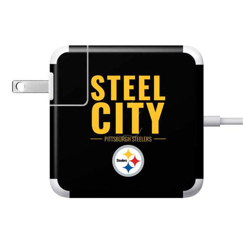 NFL Pittsburgh Steelers Team Motto 85W Power Adapter (15 and 17 inch MacBook Pro Charger) Skin