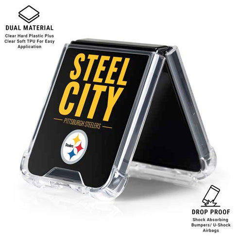 NFL Pittsburgh Steelers Team Motto Galaxy Z Flip6 Clear Case