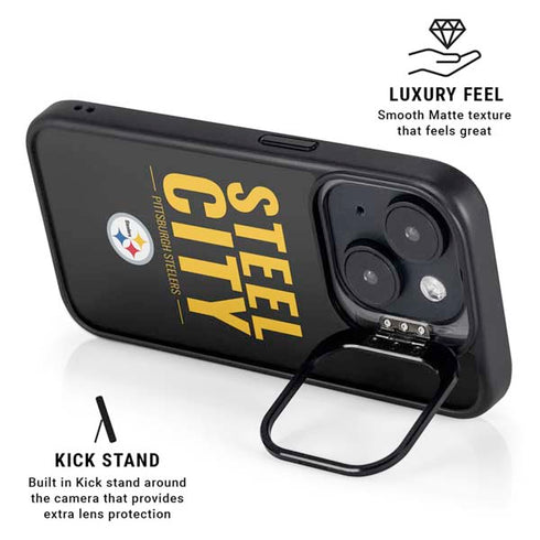 NFL Pittsburgh Steelers Team Motto iPhone 15 Kickstand Case