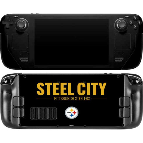 NFL Pittsburgh Steelers Team Motto Steam Deck Handheld Gaming Computer OLED Skin