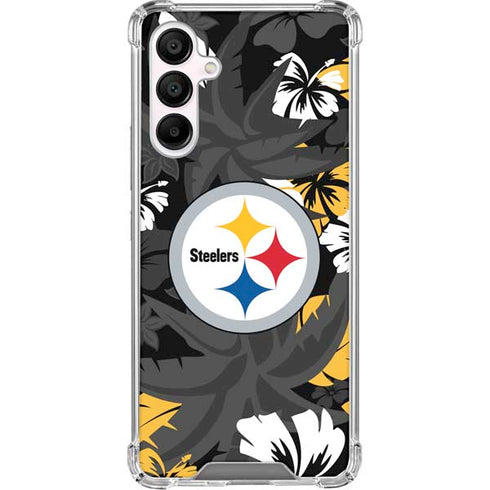 NFL Pittsburgh Steelers Tropical Print Galaxy A16 5G Clear Case