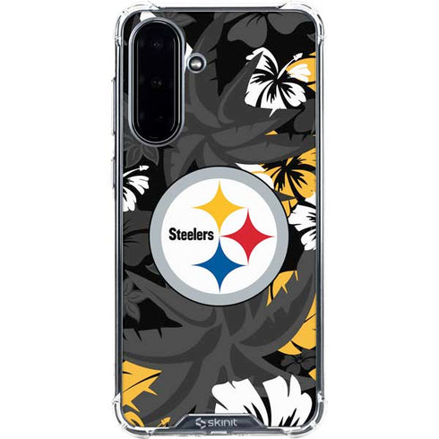 NFL Pittsburgh Steelers Tropical Print Galaxy A36 5G Clear Case