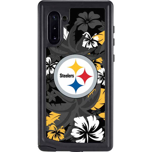 NFL Pittsburgh Steelers Tropical Print Galaxy Note 10 Waterproof Case