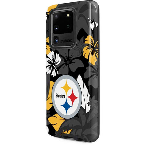 NFL Pittsburgh Steelers Tropical Print Galaxy S20 Ultra 5G Pro Case
