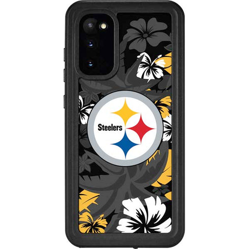 NFL Pittsburgh Steelers Tropical Print Galaxy S20 Waterproof Case