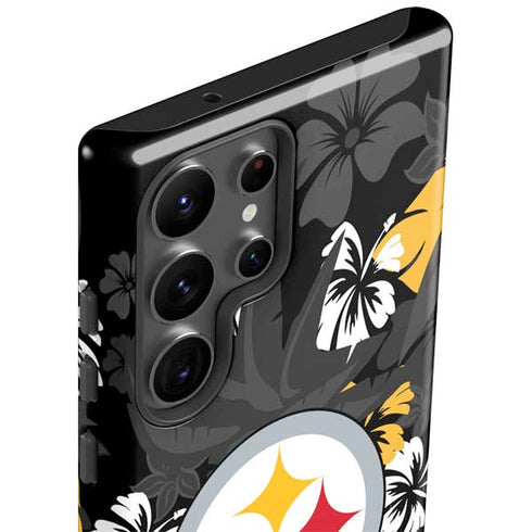 NFL Pittsburgh Steelers Tropical Print Galaxy S23 Ultra Pro Case