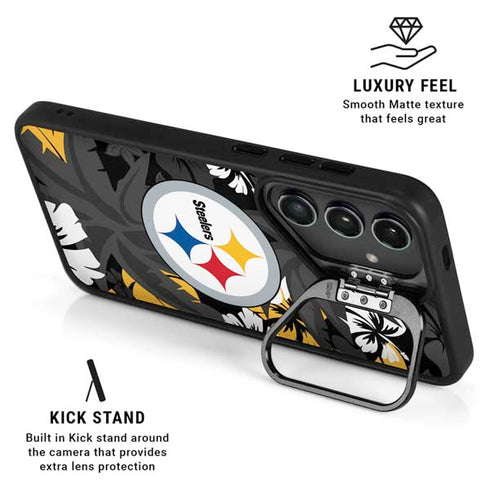 NFL Pittsburgh Steelers Tropical Print Galaxy S24 FE Kickstand Case