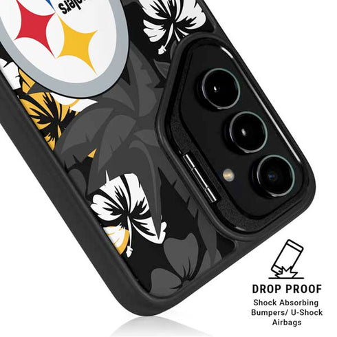 NFL Pittsburgh Steelers Tropical Print Galaxy S25 Plus Kickstand Case