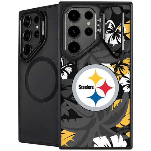 NFL Pittsburgh Steelers Tropical Print Galaxy S24 Ultra Kickstand Case