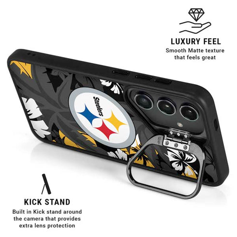 NFL Pittsburgh Steelers Tropical Print Galaxy S25 Ultra Kickstand Case