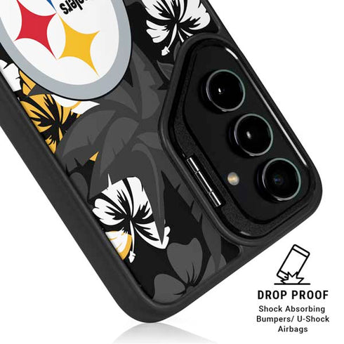 NFL Pittsburgh Steelers Tropical Print Galaxy S25 Ultra Kickstand Case