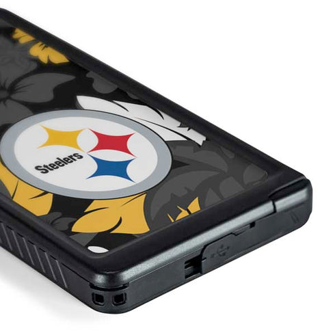 NFL Pittsburgh Steelers Tropical Print Galaxy S24 Ultra Waterproof Case