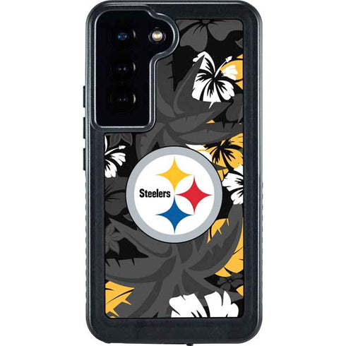 NFL Pittsburgh Steelers Tropical Print Galaxy S24 Waterproof Case