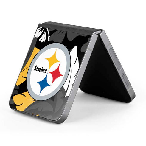 NFL Pittsburgh Steelers Tropical Print Galaxy Z Flip6 Skin