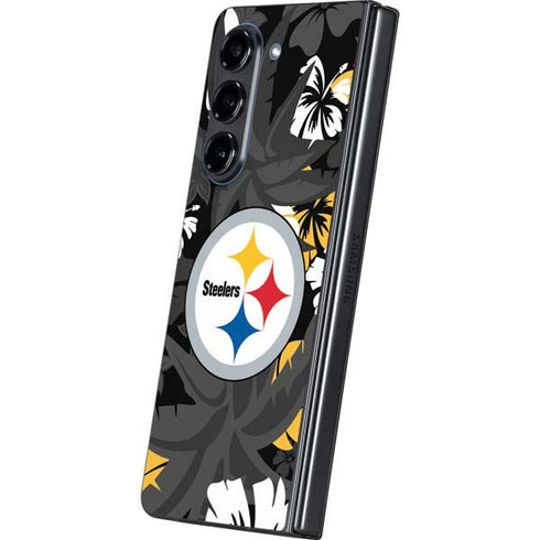 NFL Pittsburgh Steelers Tropical Print Galaxy Z Fold5 5G Skin