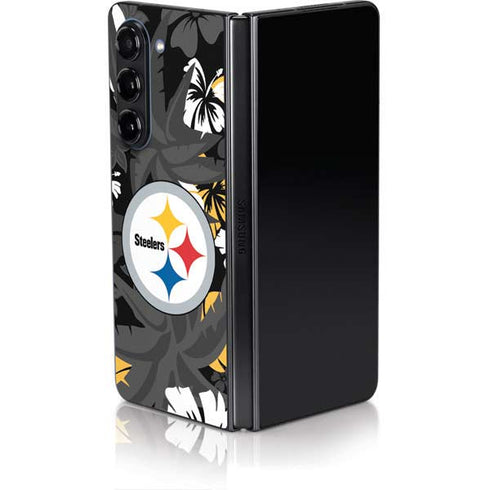 NFL Pittsburgh Steelers Tropical Print Galaxy Z Fold5 5G Skin