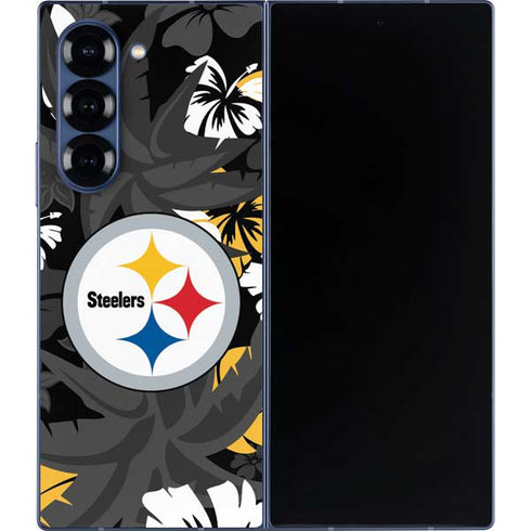NFL Pittsburgh Steelers Tropical Print Galaxy Z Fold6 Skin