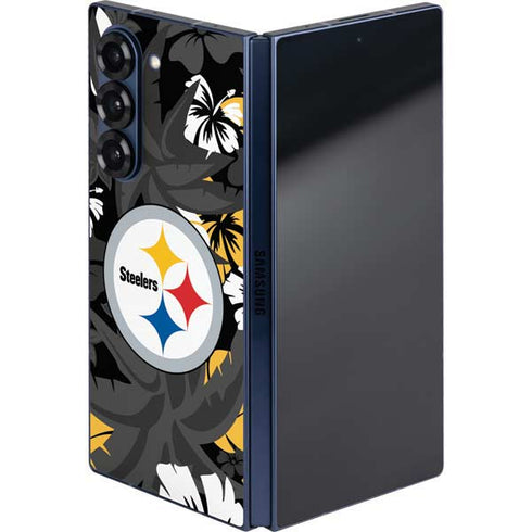 NFL Pittsburgh Steelers Tropical Print Galaxy Z Fold6 Skin