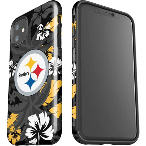 NFL Pittsburgh Steelers Tropical Print iPhone 11 Impact Case