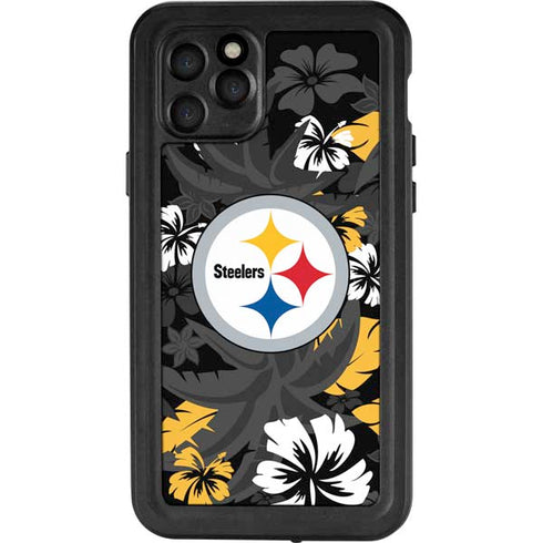 NFL Pittsburgh Steelers Tropical Print iPhone 11 Pro Waterproof Case