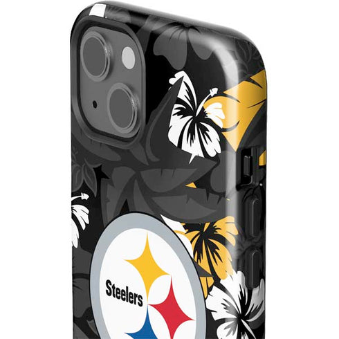 NFL Pittsburgh Steelers Tropical Print iPhone 15 Impact Case