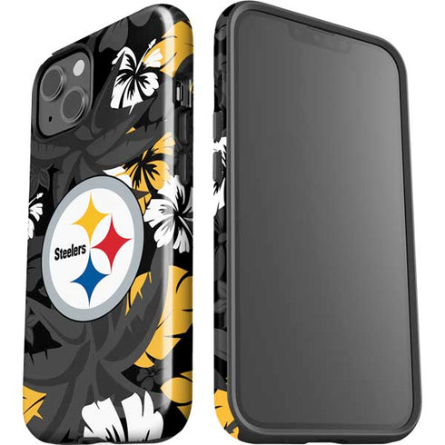 NFL Pittsburgh Steelers Tropical Print iPhone 15 Impact Case