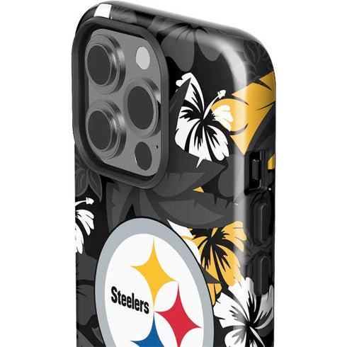 NFL Pittsburgh Steelers Tropical Print iPhone 15 Pro Impact Case