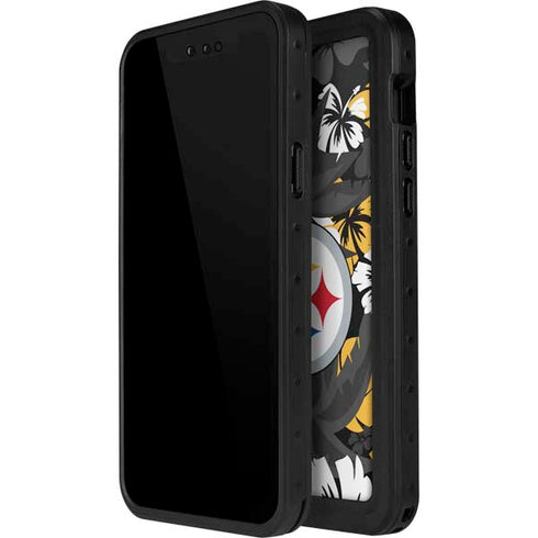 NFL Pittsburgh Steelers Tropical Print iPhone 15 Pro Waterproof Case