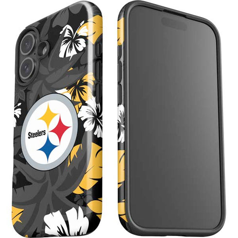 NFL Pittsburgh Steelers Tropical Print iPhone 16 Impact Case