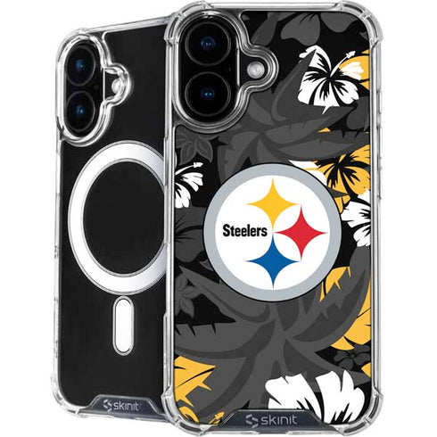 NFL Pittsburgh Steelers Tropical Print iPhone 16 MagSafe Case
