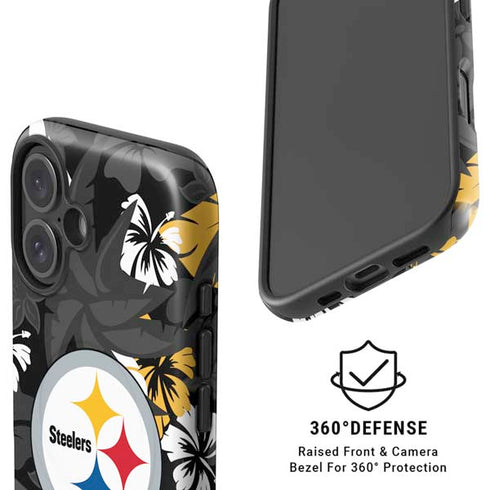 NFL Pittsburgh Steelers Tropical Print iPhone 16 Magsafe Impact Case