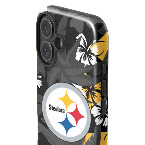 NFL Pittsburgh Steelers Tropical Print iPhone 16 Plus Impact Case