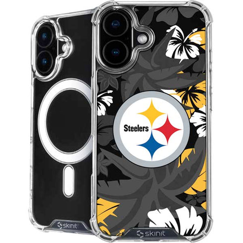 NFL Pittsburgh Steelers Tropical Print iPhone 16 Plus MagSafe Case
