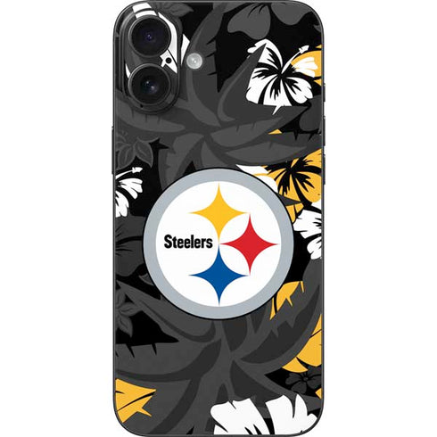 NFL Pittsburgh Steelers Tropical Print iPhone 16 Plus Skin