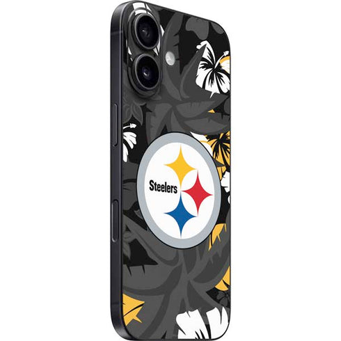 NFL Pittsburgh Steelers Tropical Print iPhone 16 Plus Skin