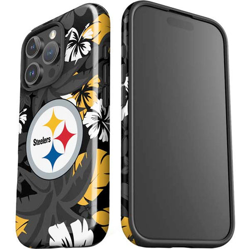 NFL Pittsburgh Steelers Tropical Print iPhone 16 Pro Impact Case
