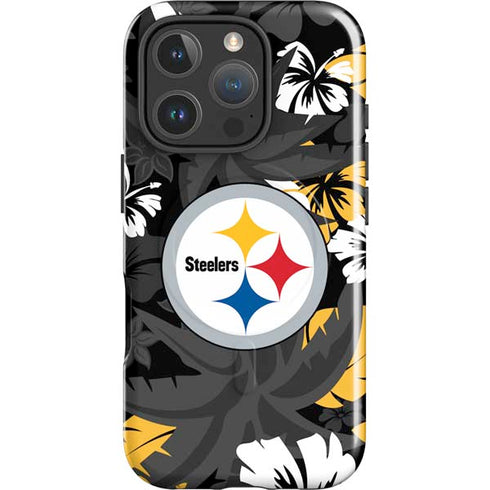 NFL Pittsburgh Steelers Tropical Print iPhone 16 Pro Magsafe Impact Case