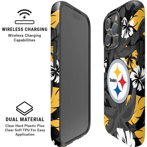 NFL Pittsburgh Steelers Tropical Print iPhone 16 Pro Magsafe Impact Case