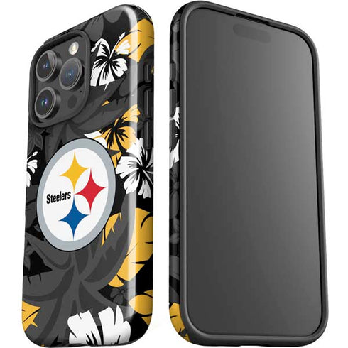 NFL Pittsburgh Steelers Tropical Print iPhone 16 Pro Max Impact Case
