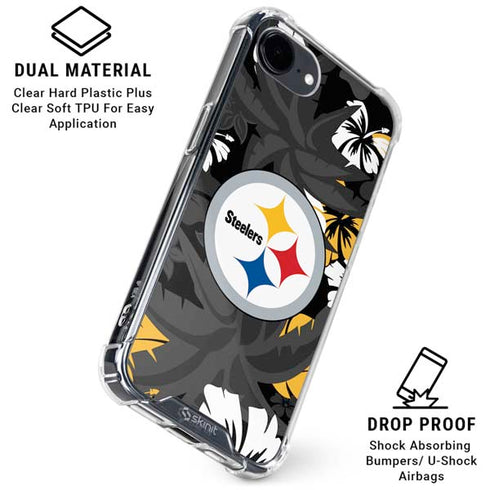 NFL Pittsburgh Steelers Tropical Print iPhone 16e Clear Case