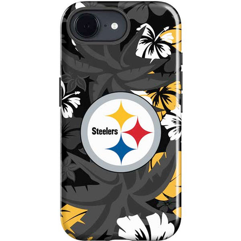 NFL Pittsburgh Steelers Tropical Print iPhone 16e Impact Case