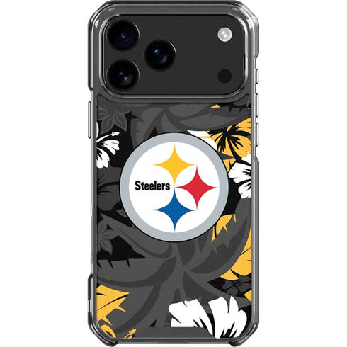 NFL Pittsburgh Steelers Tropical Print iPhone 18 Pro Max Clear Case
