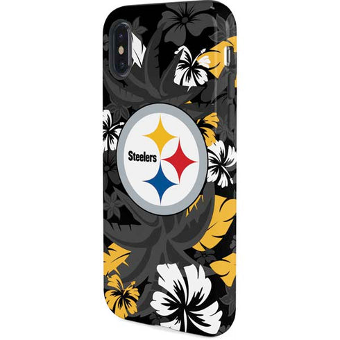 NFL Pittsburgh Steelers Tropical Print iPhone X Pro Case