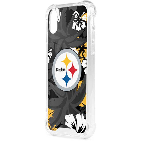 NFL Pittsburgh Steelers Tropical Print iPhone XS Clear Case