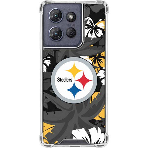 NFL Pittsburgh Steelers Tropical Print Moto G 5G (2025) Clear Case