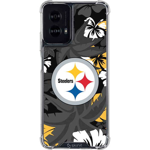 NFL Pittsburgh Steelers Tropical Print Moto G Power 5G (2024) Clear Case