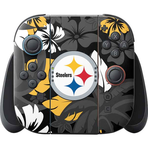 NFL Pittsburgh Steelers Tropical Print Nintendo Switch 2 (2025) Joy-Con Controller Skin