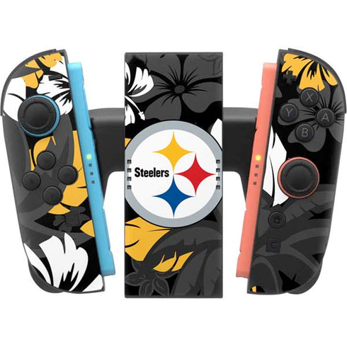 NFL Pittsburgh Steelers Tropical Print Nintendo Switch 2 (2025) Joy-Con Controller Skin